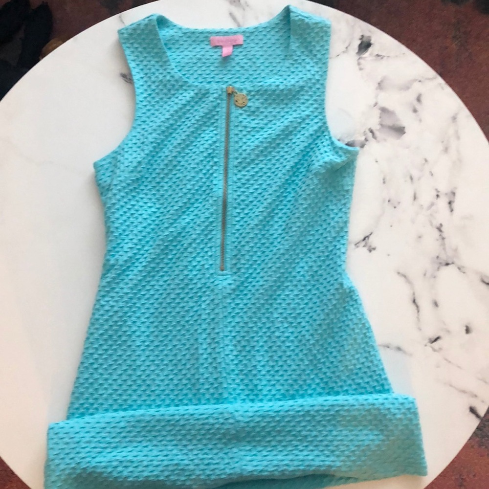 Teal blue Lily Pulitzer zip dress